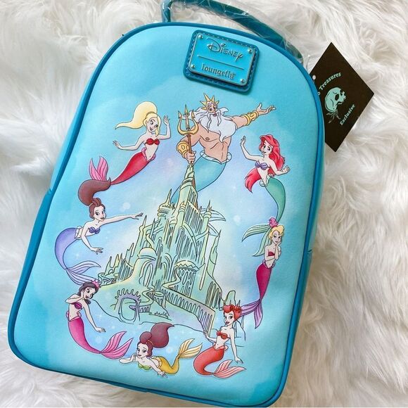 Loungefly Disney The Little Mermaid Ariel Family Mini Backpack - Picture 1 of 4